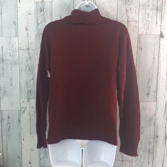 Snowflake Cowl Neck Sweater Large - Picture 2 of 5